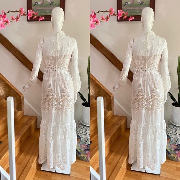 BHLDN x ML Monique Lhuillier Lyon Embroidered Choker Dress - Picture 6 of 7